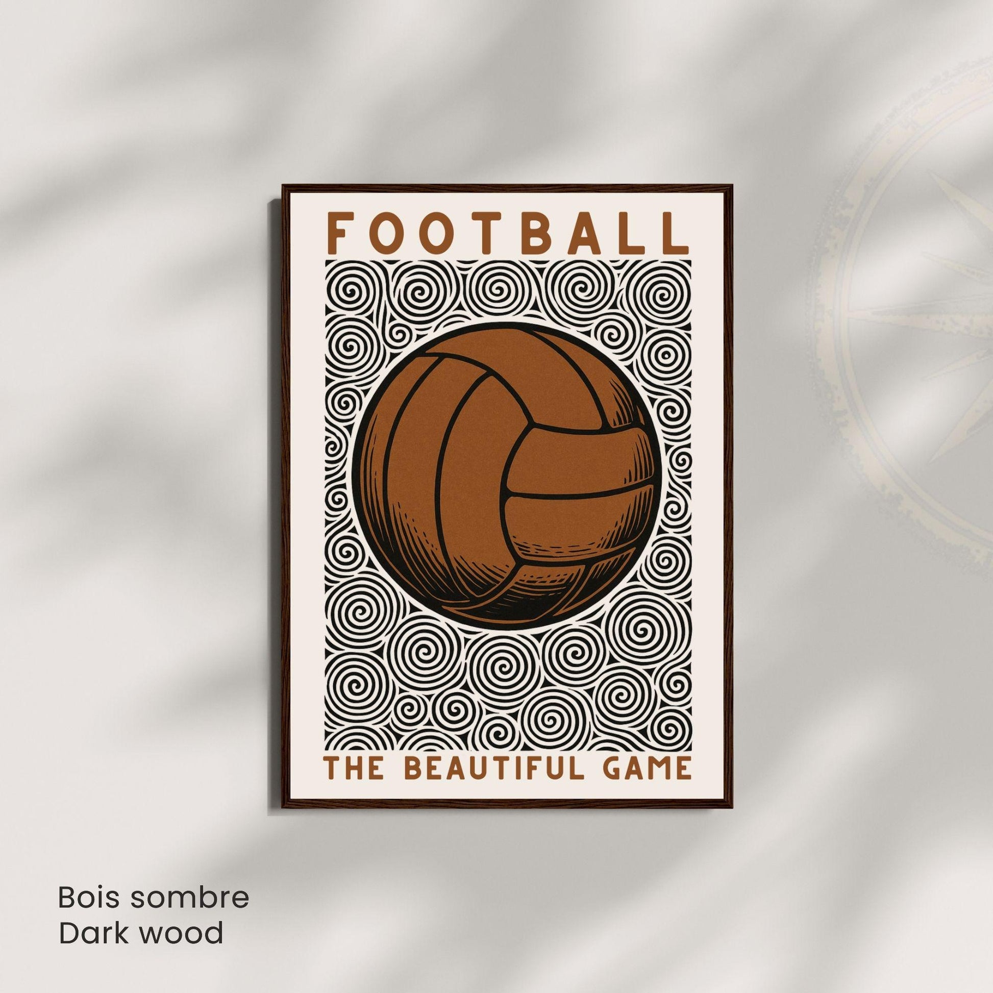 Affiche Football Vintage – Poster ballon rétro | Décoration murale sportive et artistique | Affiche vintage football