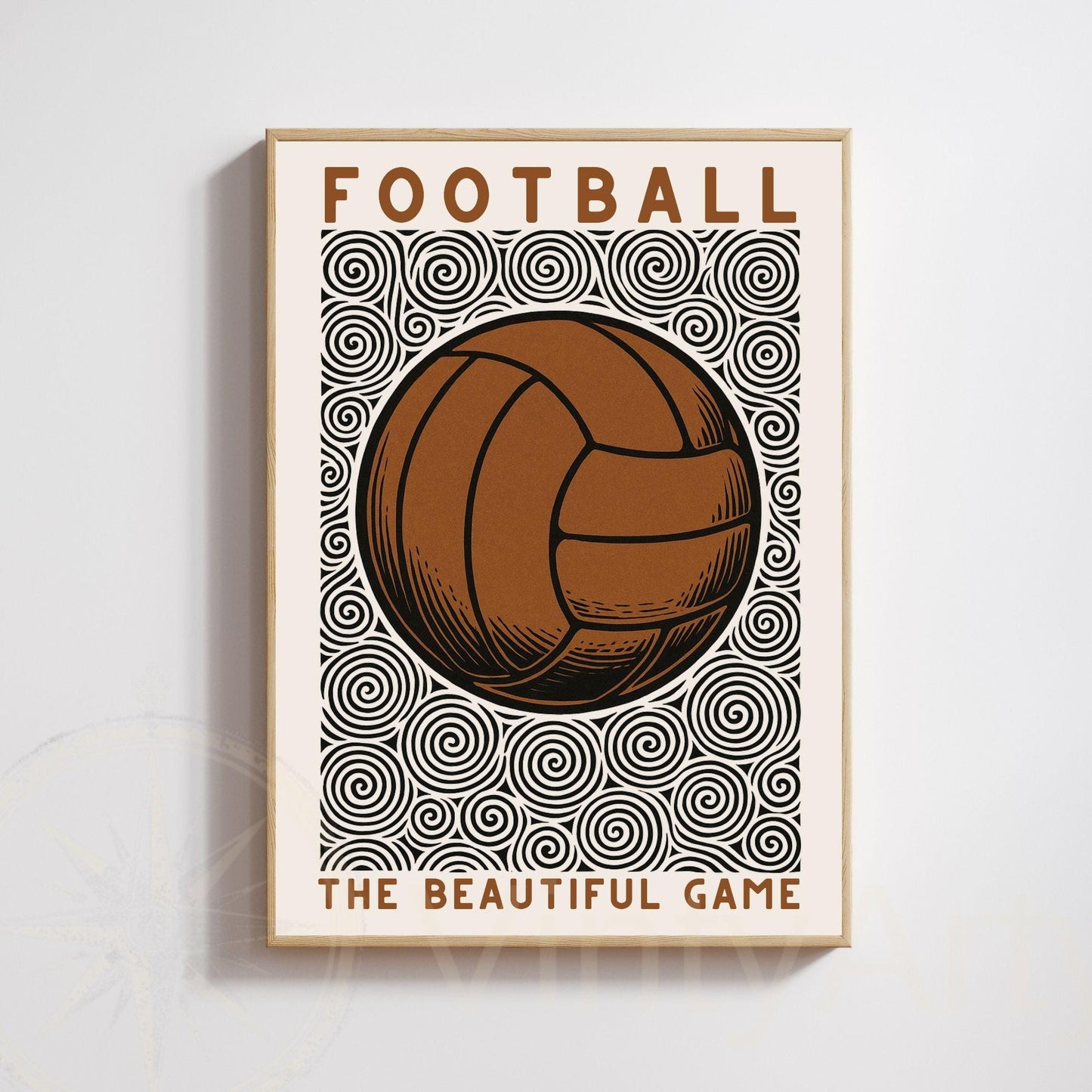 Vintage Football Poster – Retro Ball Print | Sports Wall Art & Graphic Design | The Beautiful Game