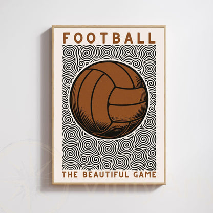 Vintage Football Poster – Retro Ball Print | Sports Wall Art & Graphic Design | The Beautiful Game