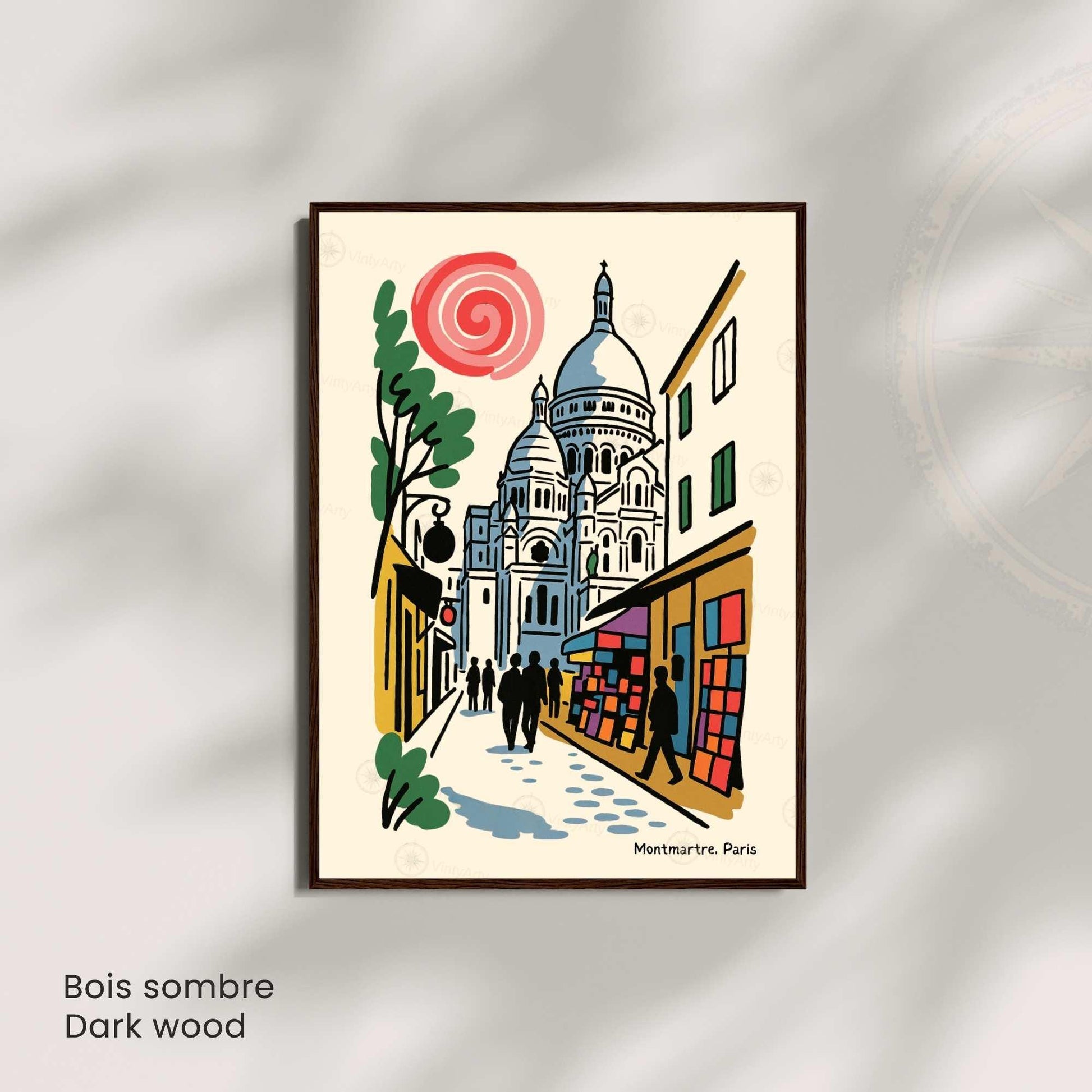Affiche Montmartre Paris – Poster Sacré-Cœur | Décoration murale artistique & affiche voyage vintage