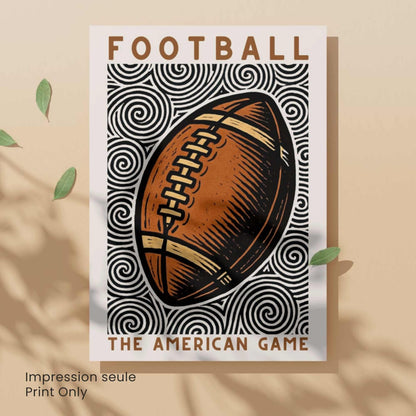 Affiche Football Américain | Poster Sport Vintage | Décoration Murale Rétro