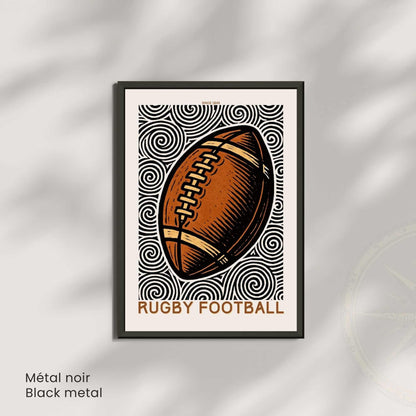 Affiche Rugby Football | Poster Sport Vintage | Décoration Murale Rétro Rugby | Affiche Rugby