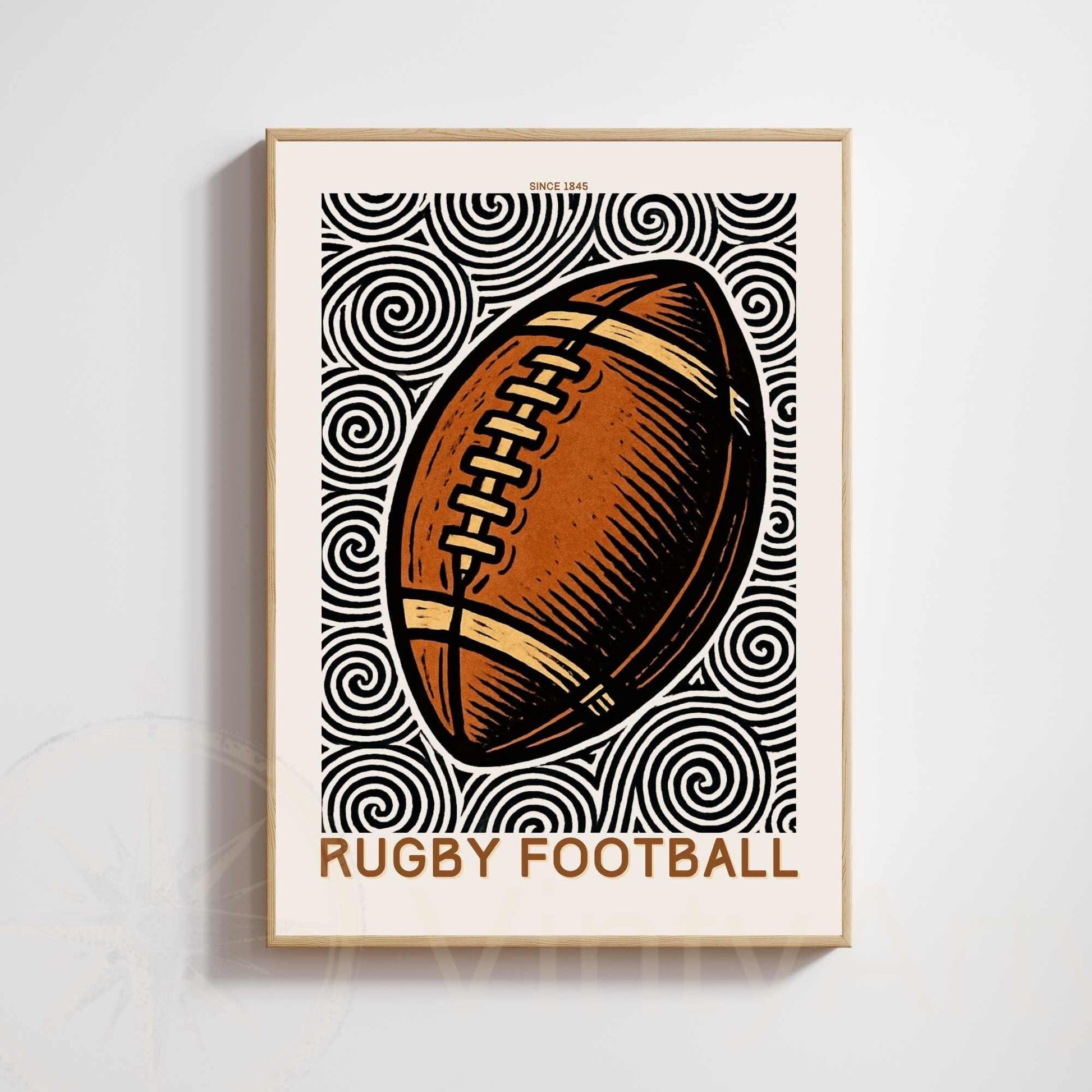 Rugby Football Poster | Vintage Sports Print | Retro Rugby Wall Art