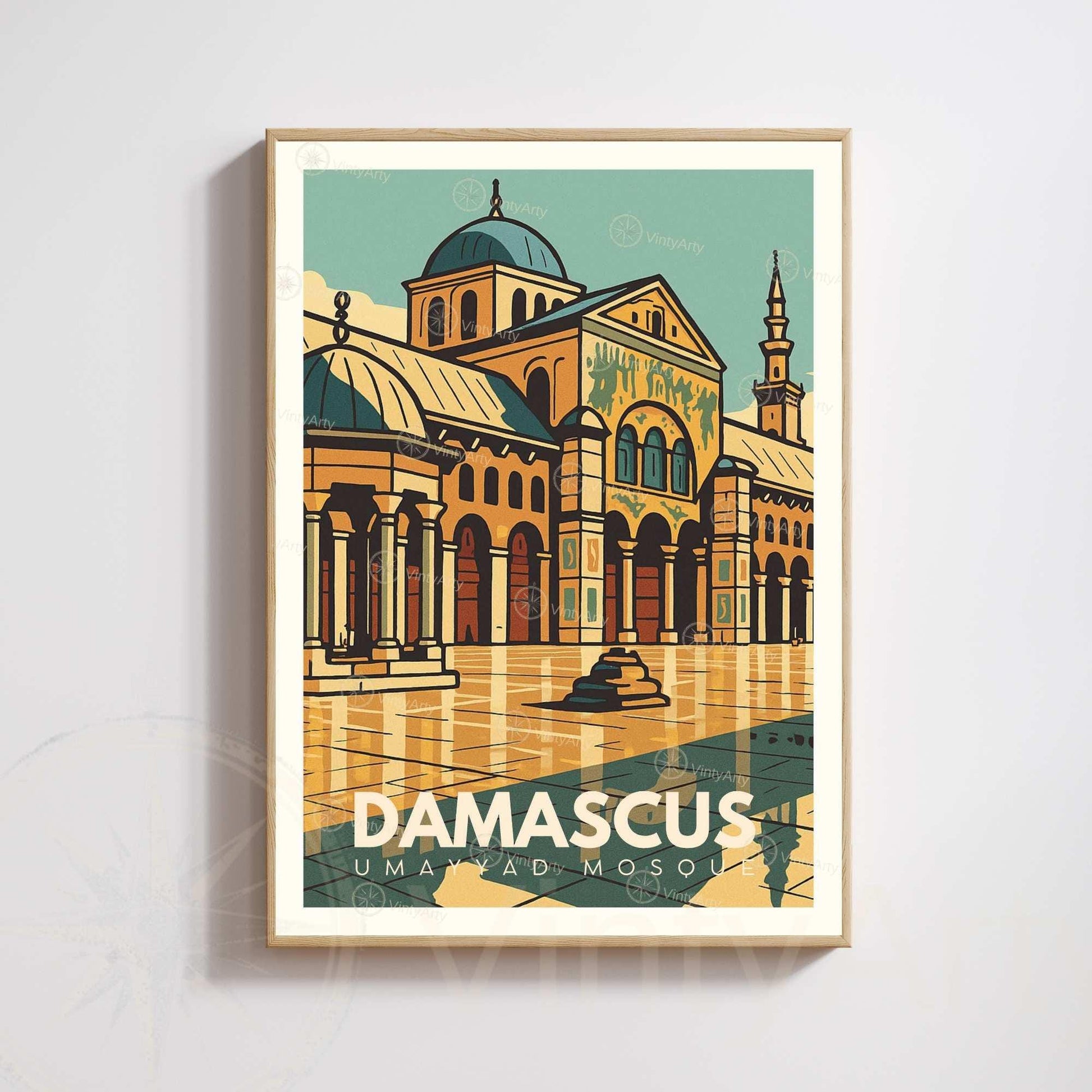 Poster Umayyaden-Moschee Damaskus | Syrien Kunst | Vintage Orient Wanddeko