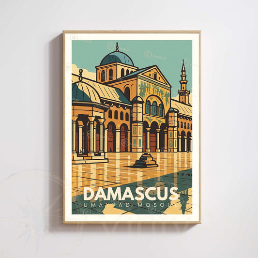 Poster Umayyaden-Moschee Damaskus | Syrien Kunst | Vintage Orient Wanddeko