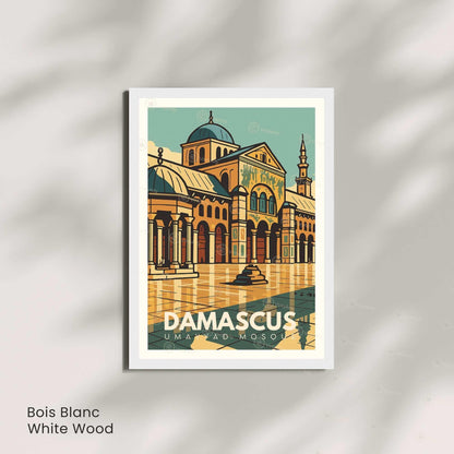 Affiche Mosquée des Omeyyades Damas | Poster Syrie | Décoration Murale Orientale Vintage