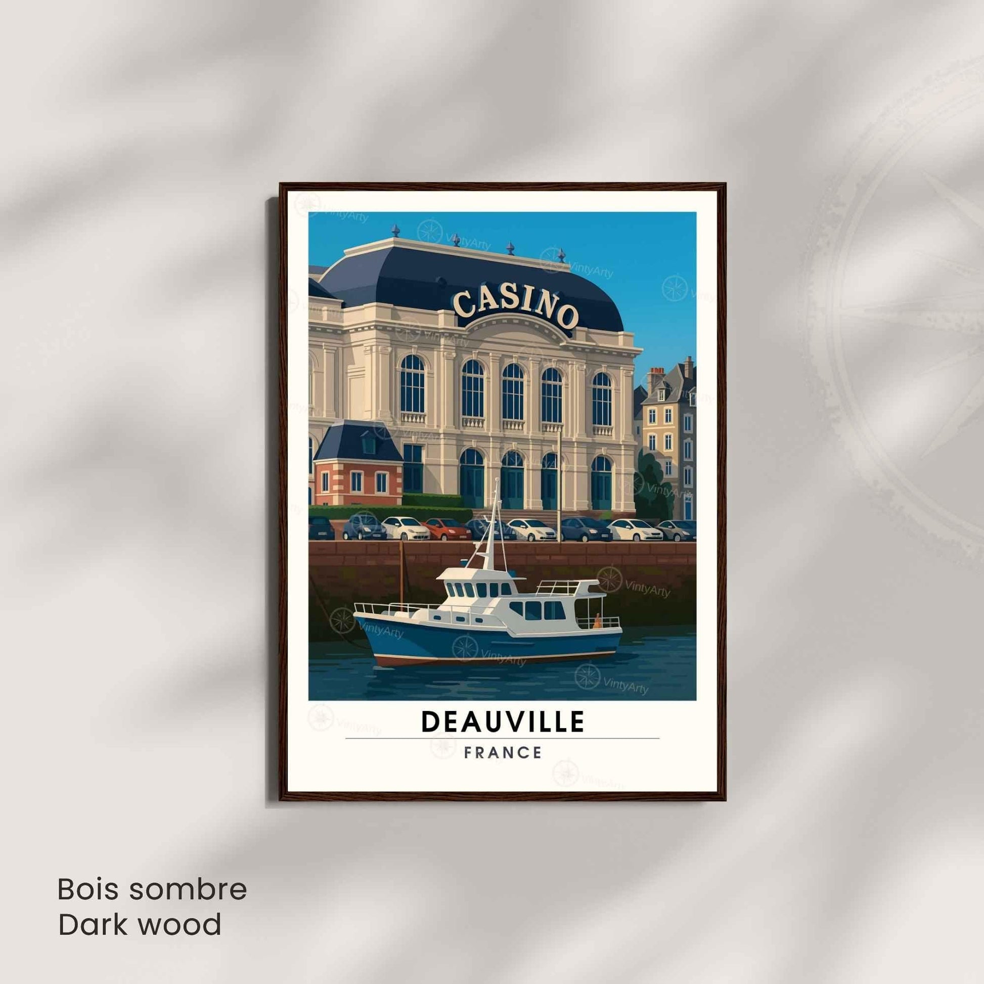 Affiche Casino Deauville – Poster Vintage Normandie Chic | Décoration murale rétro France