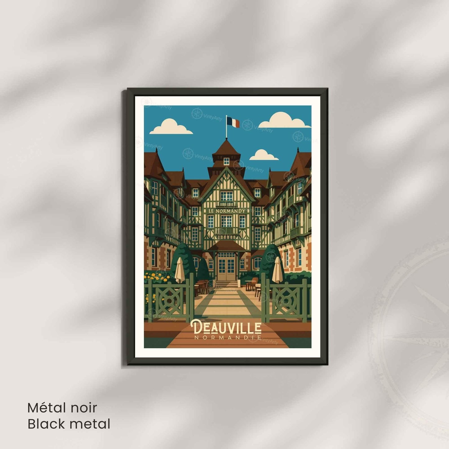 Affiche Deauville – Poster vintage Normandie, décoration murale, idée cadeau Normandie