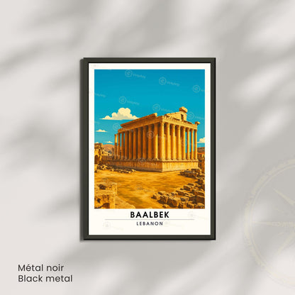 Affiche Baalbek | Poster Temple de Bacchus | Affiche de voyage Liban