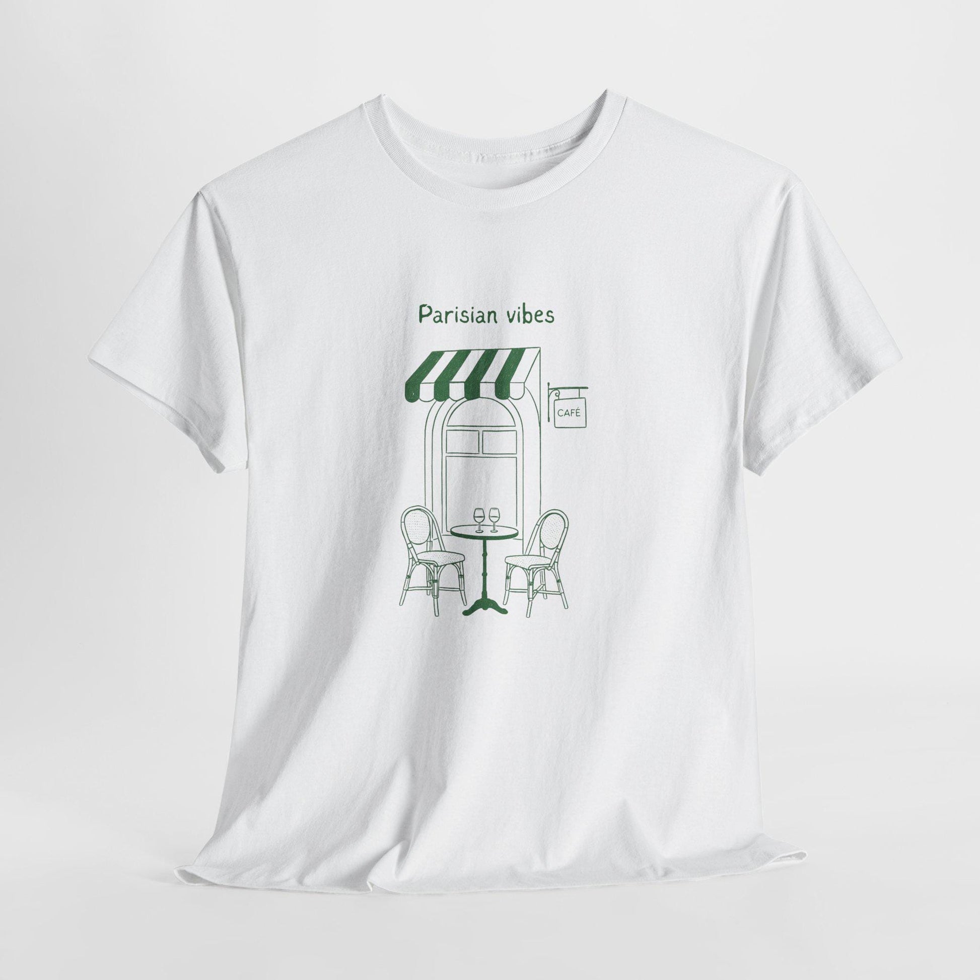 T-shirt chic à l'esprit parisien, haut décontracté, t-shirt Paris, vêtement à l'esthétique française, style printanier