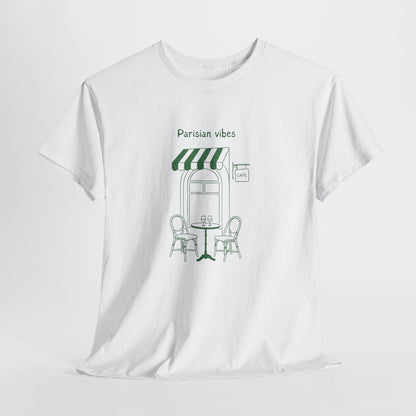 T-shirt chic à l'esprit parisien, haut décontracté, t-shirt Paris, vêtement à l'esthétique française, style printanier