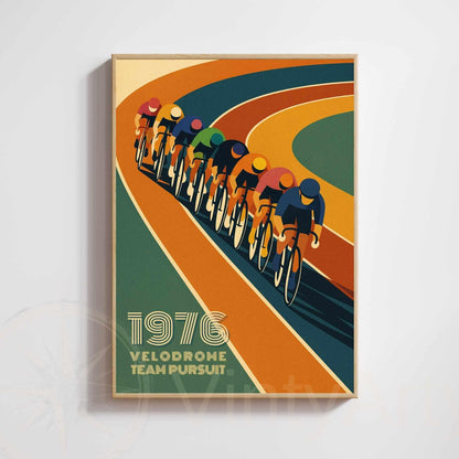 Velodrome 1976 Cycling Poster | Vintage Cycling Print | Retro Sports Wall Art