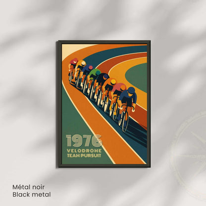 Affiche Vélodrome 1976 Cyclisme | Poster Vintage Cycliste | Illustration Sportive Murale