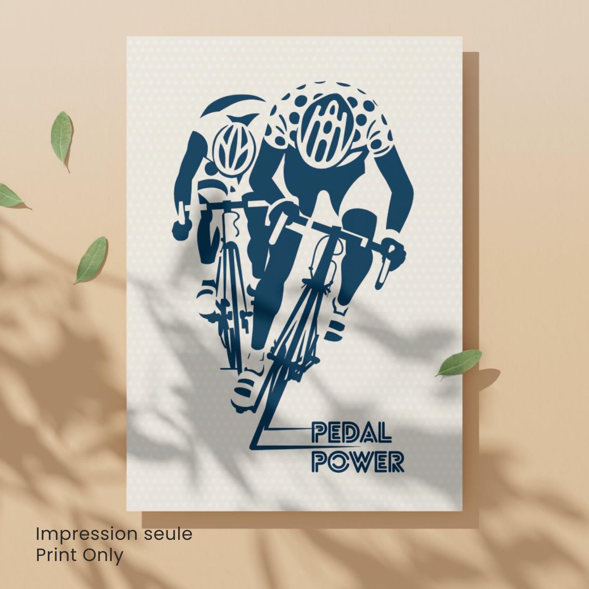 Affiche Cyclisme Pedal Power | Poster Vintage Vélo | Illustration Sportive Murale
