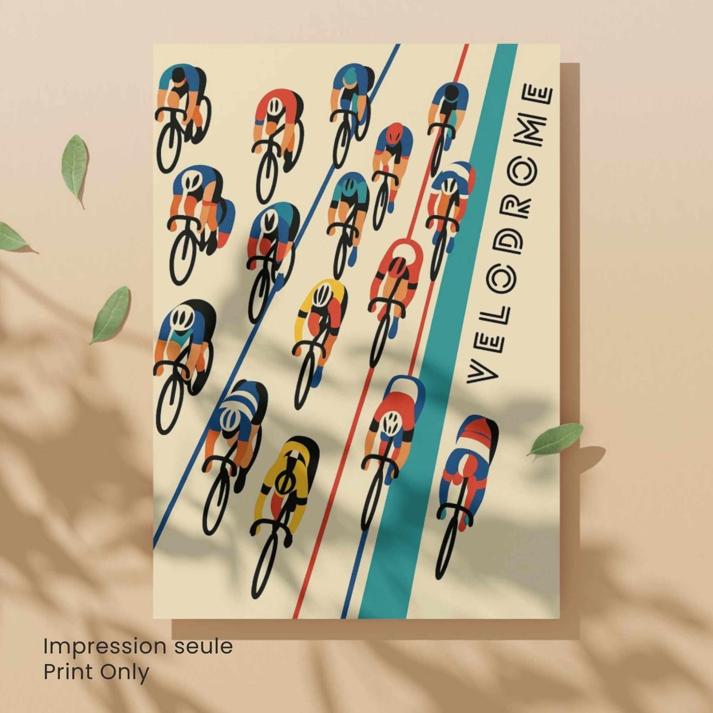 Affiche Cyclisme Vélodrome | Poster Vintage Vélo | Illustration Sportive Murale