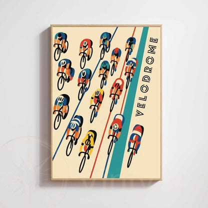 Affiche Cyclisme Vélodrome | Poster Vintage Vélo | Illustration Sportive Murale