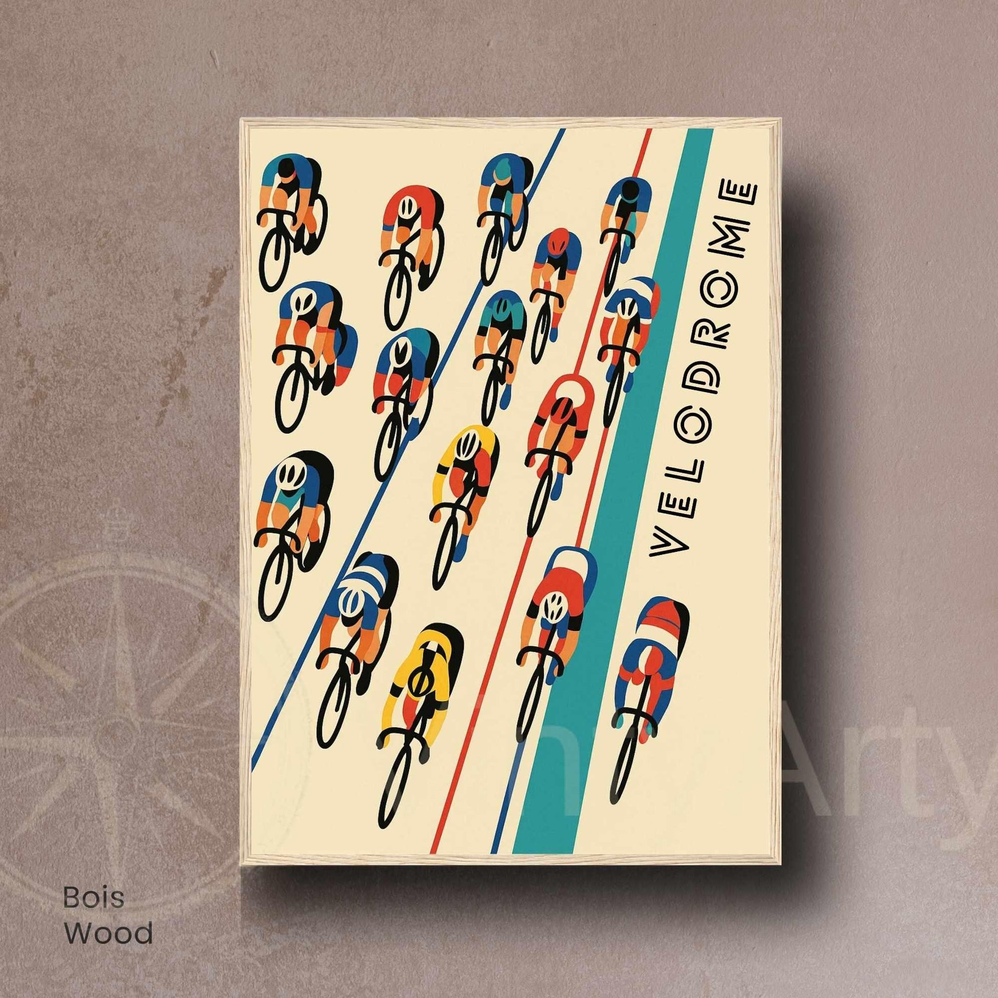 Affiche Cyclisme Vélodrome | Poster Vintage Vélo | Illustration Sportive Murale