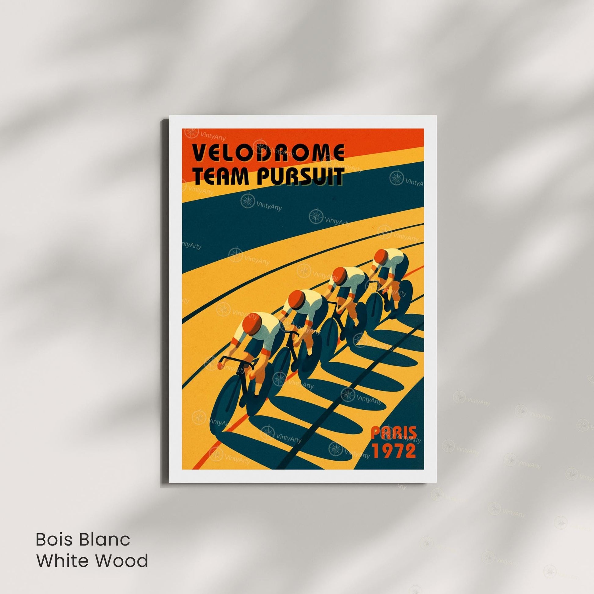 Affiche Cyclisme Vélodrome Paris 1972 | Poster Vintage Vélo | Illustration Sportive