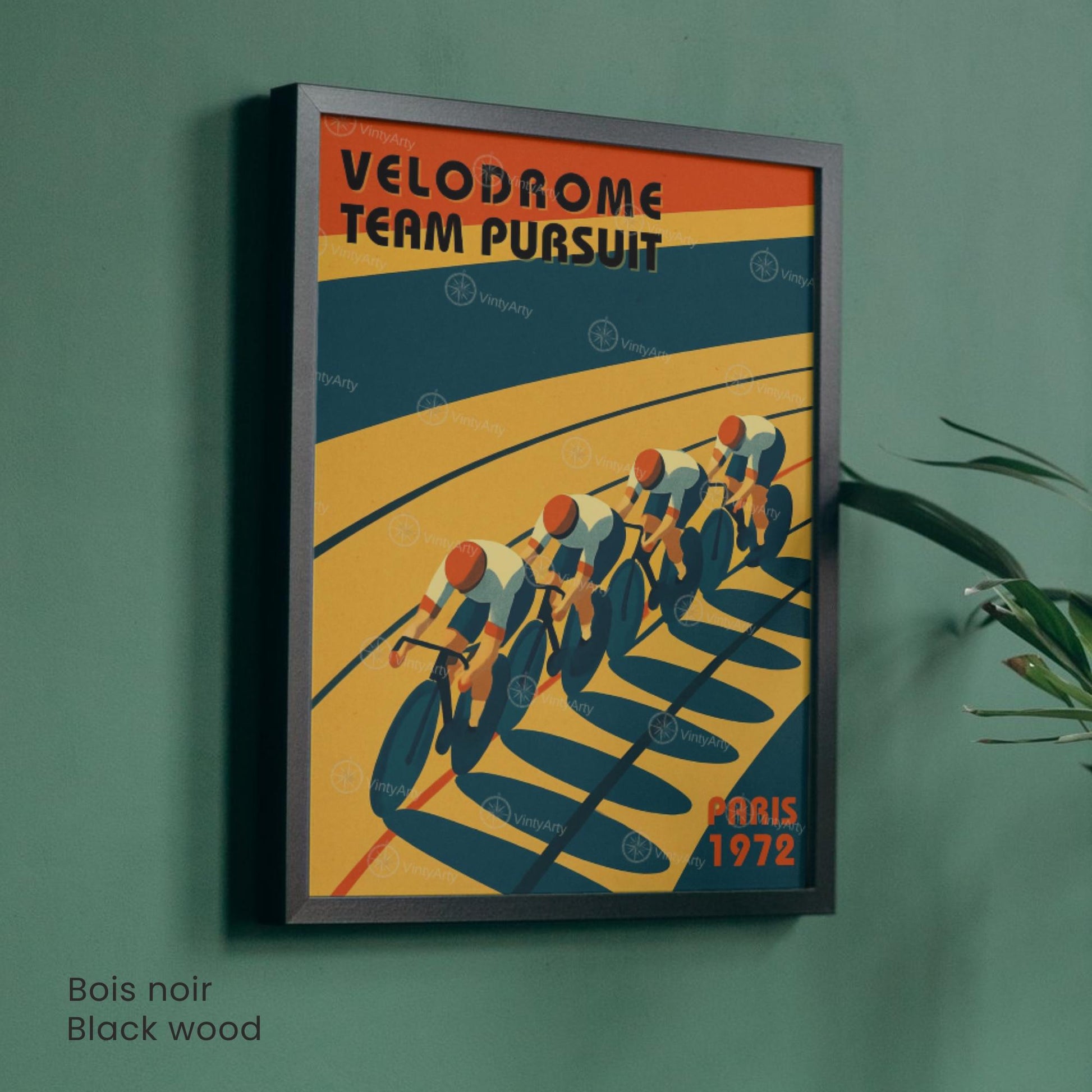 Affiche Cyclisme Vélodrome Paris 1972 | Poster Vintage Vélo | Illustration Sportive