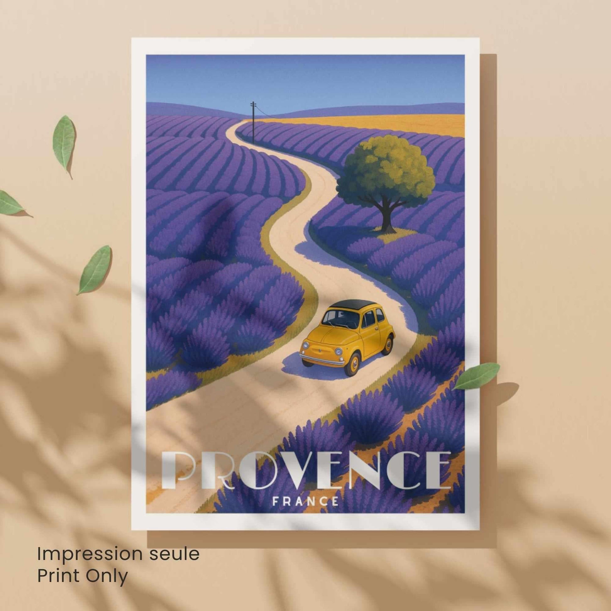 Affiche Provence Lavande | Poster Vintage France | Illustration Retro Voyage