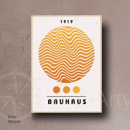 Affiche Bauhaus 1919 Cercle Orange – Poster Graphique Vintage, Impression Murale Moderne, Déco Design Minimaliste