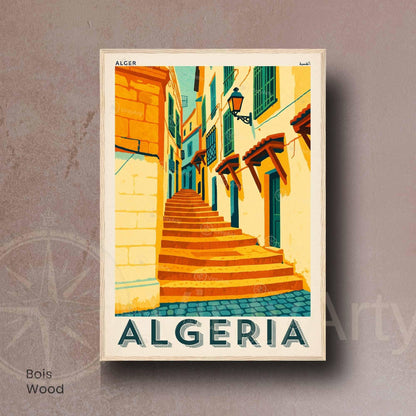 Affiche Alger | Poster Vintage Algérie | Affiche Casbah, Algérie