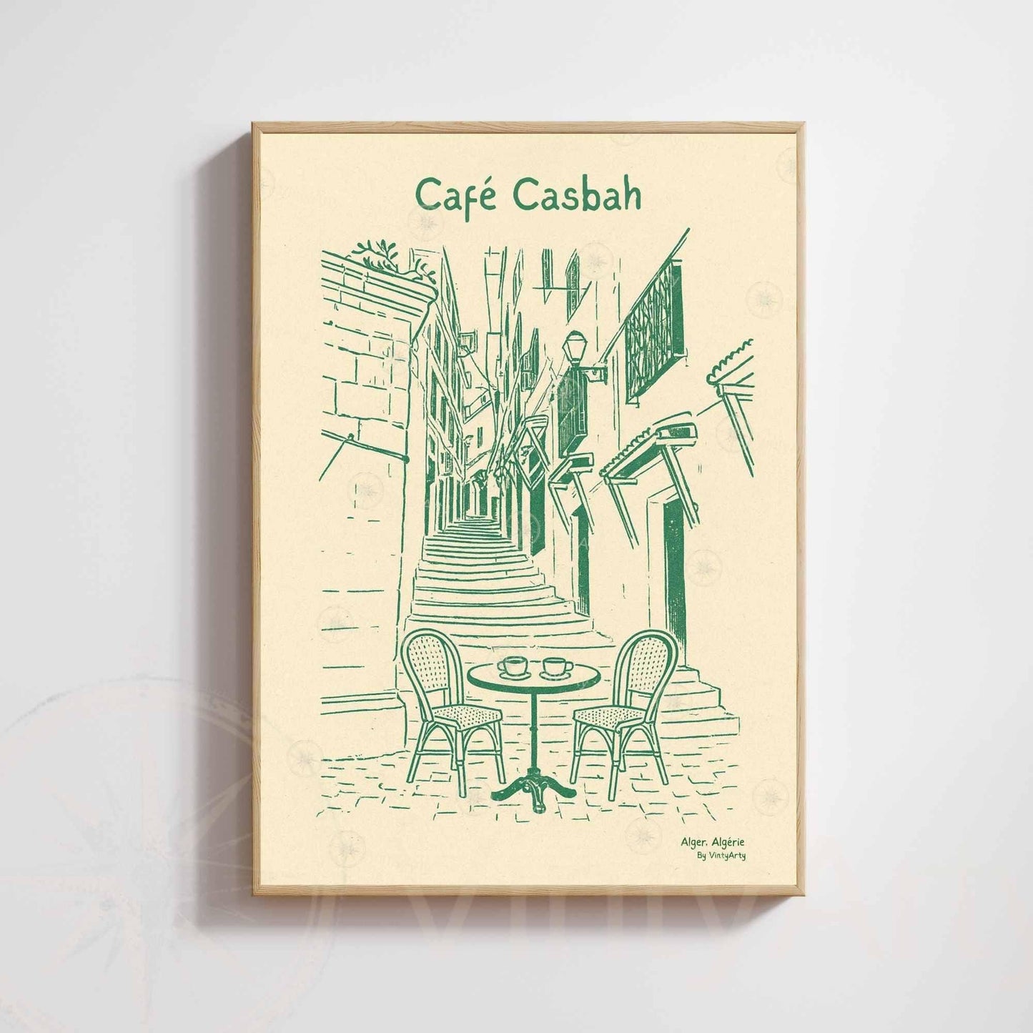 Affiche Café Casbah | Poster Vintage Alger | Art Rétro Algérie