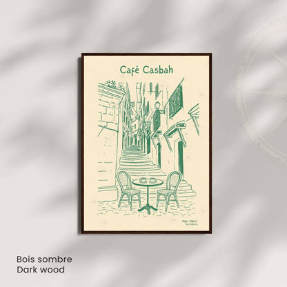 Affiche Café Casbah | Poster Vintage Alger | Art Rétro Algérie