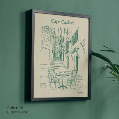 Affiche Café Casbah | Poster Vintage Alger | Art Rétro Algérie