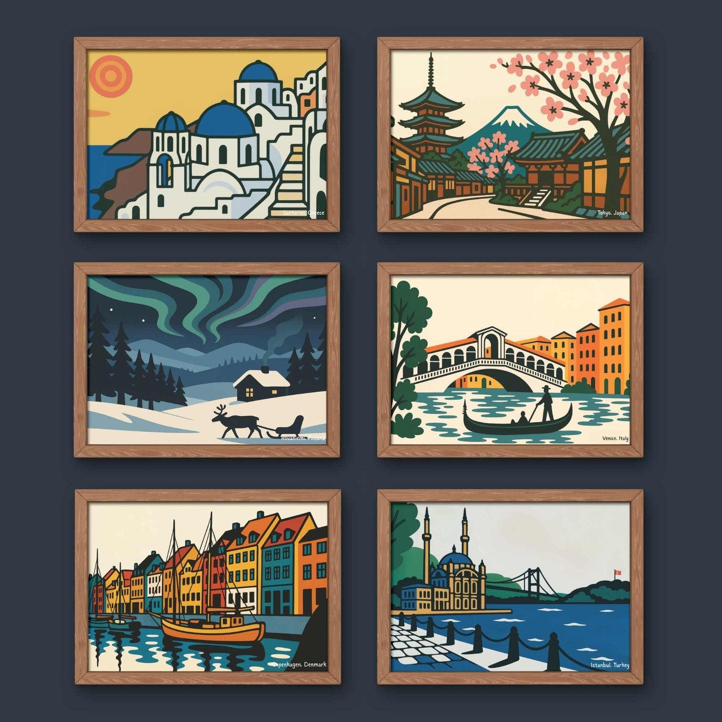 Calendrier mural 2026 Voyage | 12 illustrations du monde | Personnalisable & réutilisable en affiches