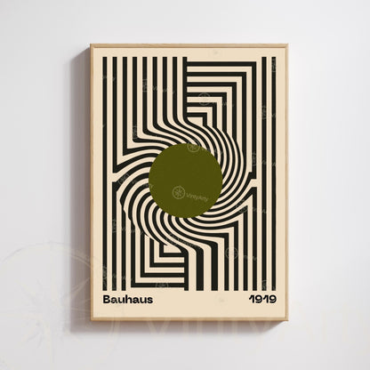 Bauhaus Poster 1919 – Abstract Black and Green Geometric Art Print