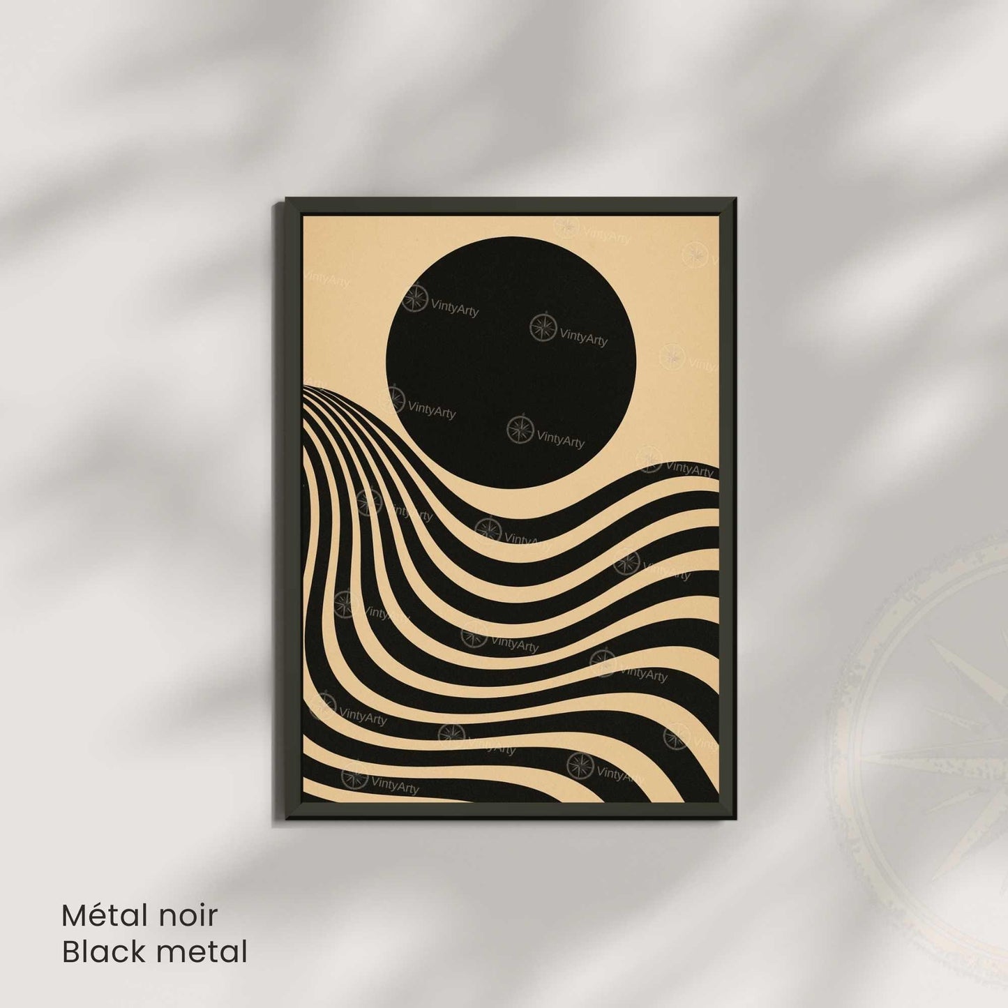 Affiche Bauhaus Noir et Beige – Poster Abstrait Minimaliste, Décoration Murale