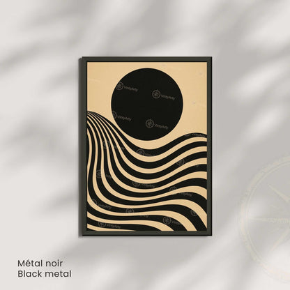 Affiche Bauhaus Noir et Beige – Poster Abstrait Minimaliste, Décoration Murale