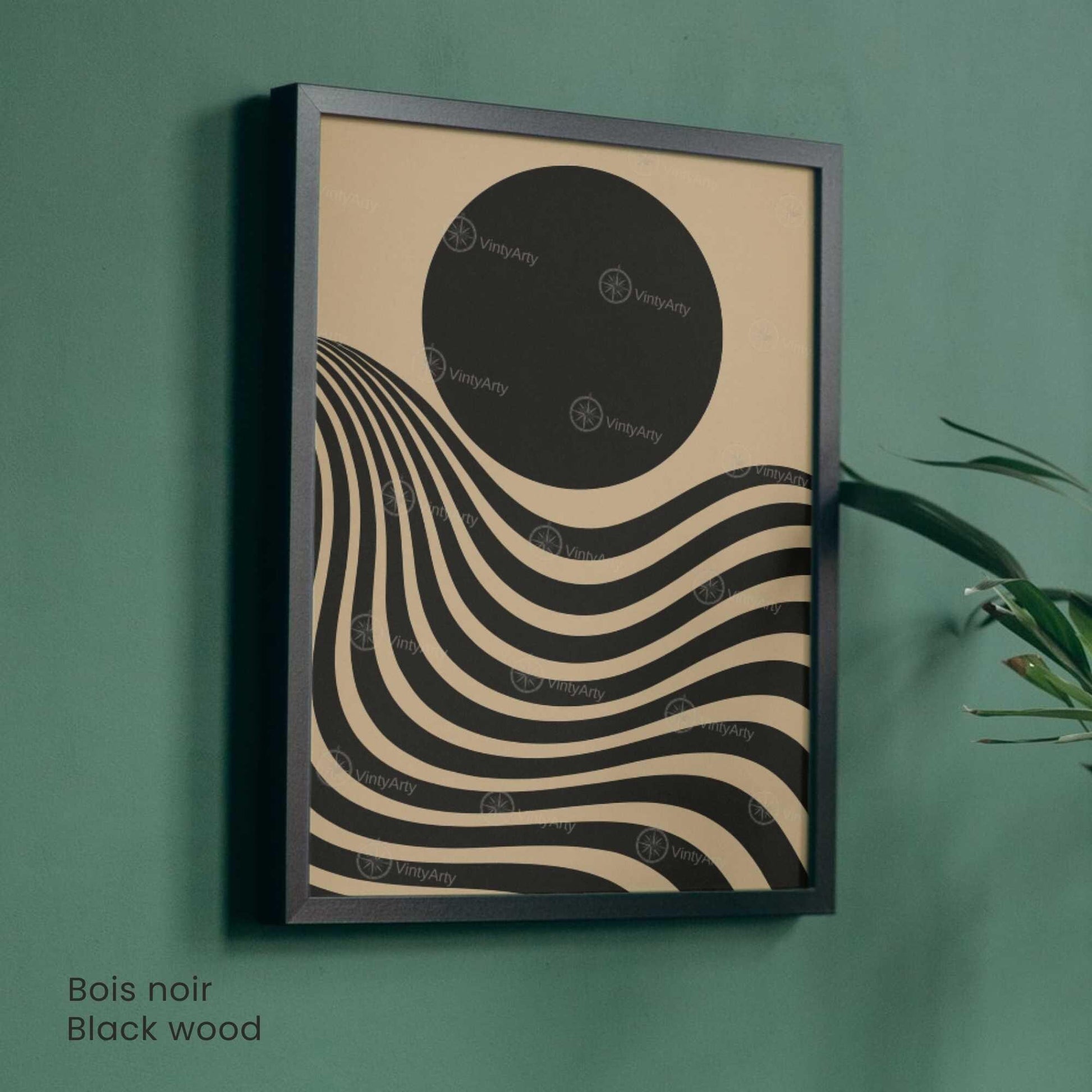 Affiche Bauhaus Noir et Beige – Poster Abstrait Minimaliste, Décoration Murale