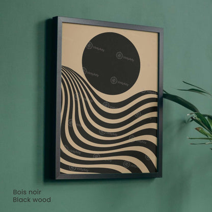 Affiche Bauhaus Noir et Beige – Poster Abstrait Minimaliste, Décoration Murale