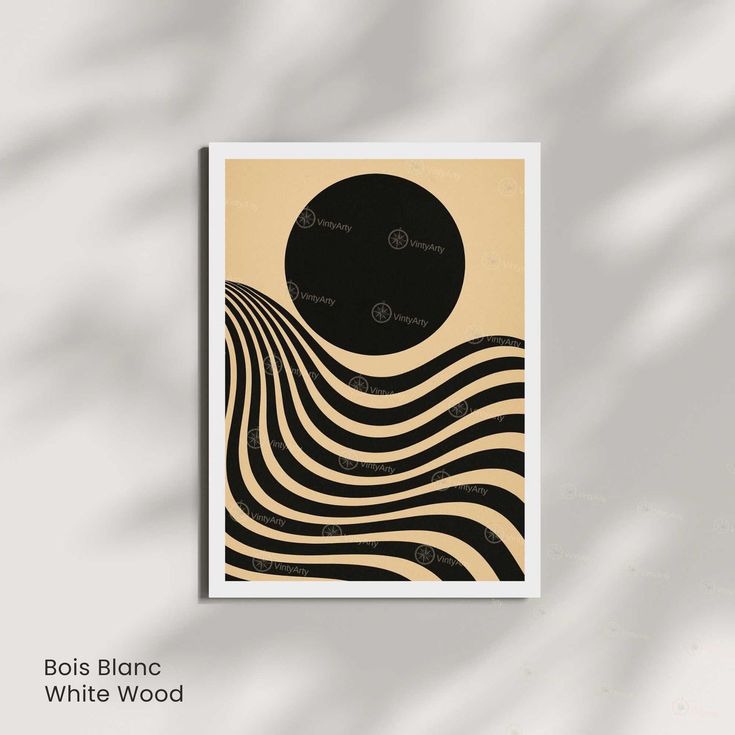 Affiche Bauhaus Noir et Beige – Poster Abstrait Minimaliste, Décoration Murale