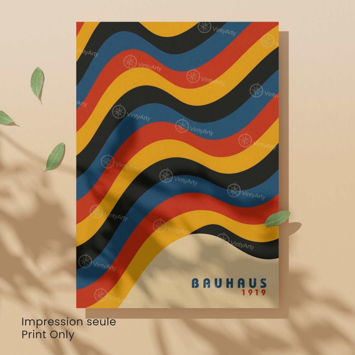 Affiche Bauhaus Vagues – Poster abstrait géométrique – Art mural design