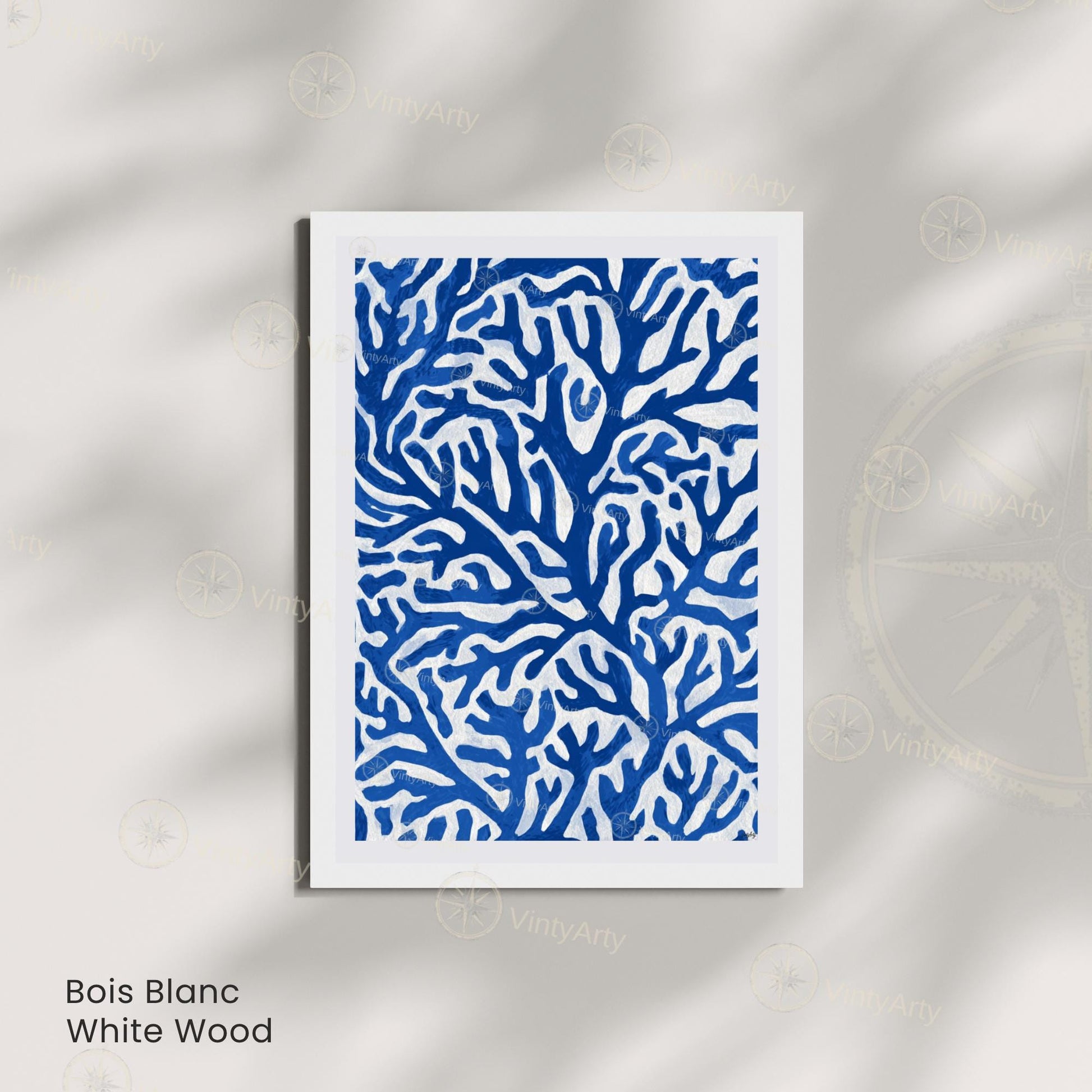 Affiche Matisse Bleu – Poster corail abstrait – Art mural moderne