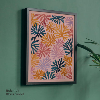 Affiche Matisse rose – Poster corail abstrait multicolore – Art mural moderne