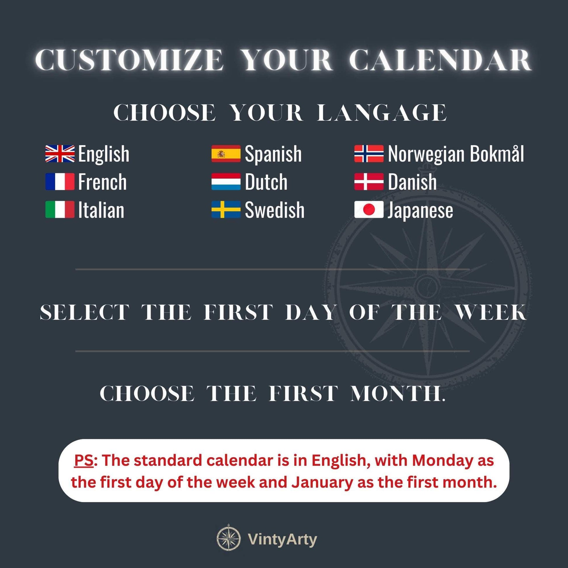 Calendrier mural 2026 Corail | Calendrier Personnalisable | Papier premium & design moderne | Calendrier 2026