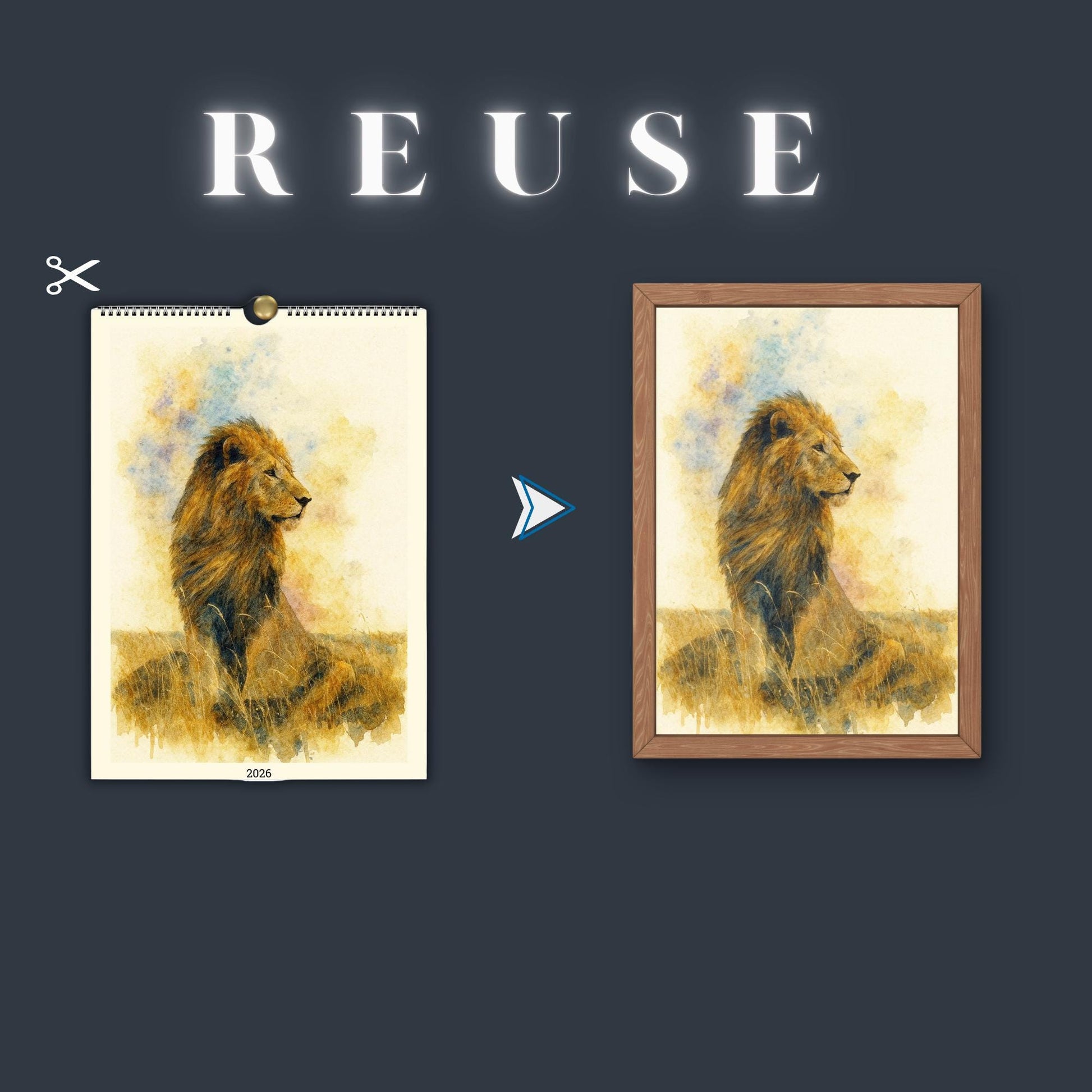 Calendrier mural 2026 Animaux du Monde | Calendrier 2026 | Calendrier animaux