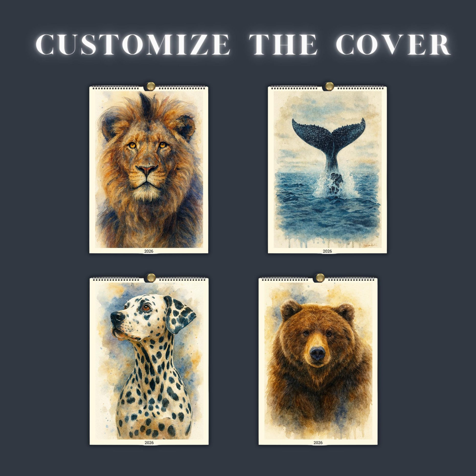 Calendrier mural 2026 Animaux du Monde | Calendrier 2026 | Calendrier animaux