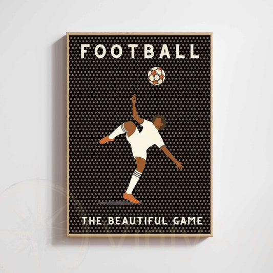 Football Poster | Vintage Sport Print | Modern Wall Art “The Beautiful Game”