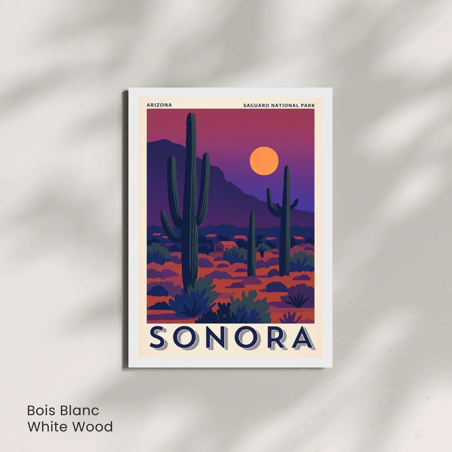 Affiche Sonora Arizona | Poster Parc National du Saguaro | Illustration Vintage Désert