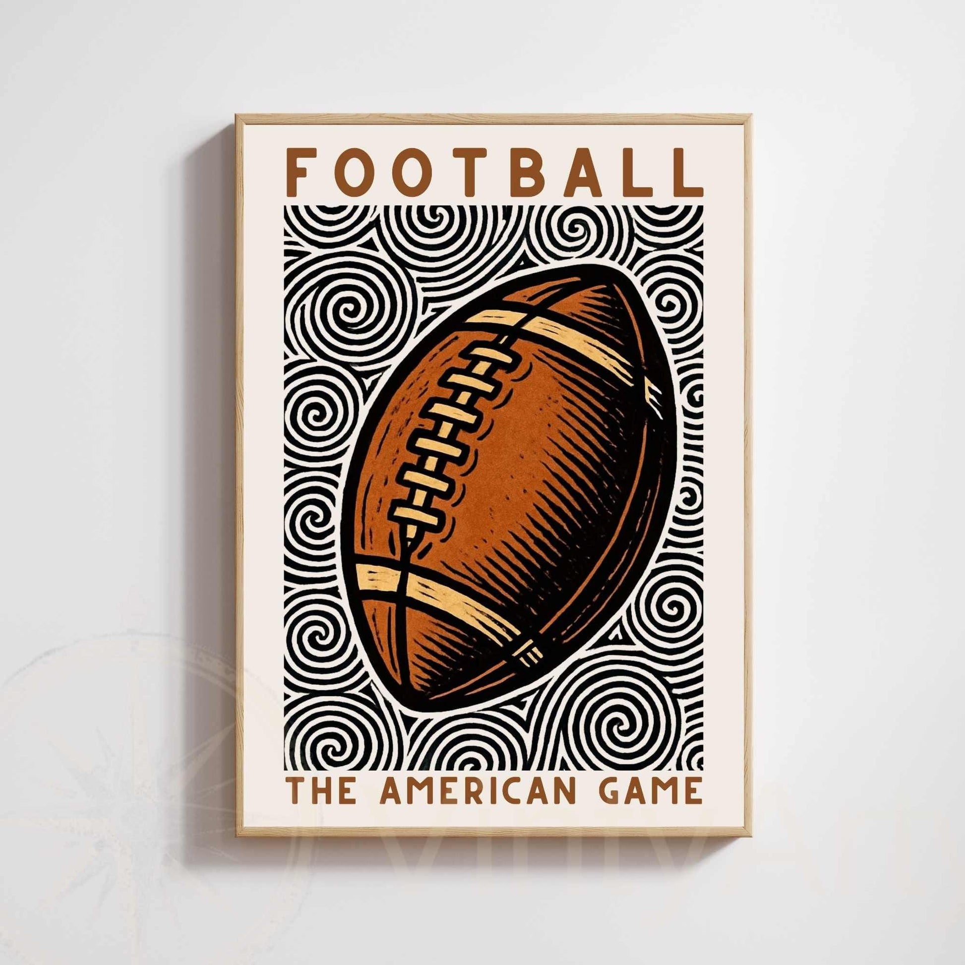 American Football Poster | Vintage Sports Wall Art | Retro Football Print