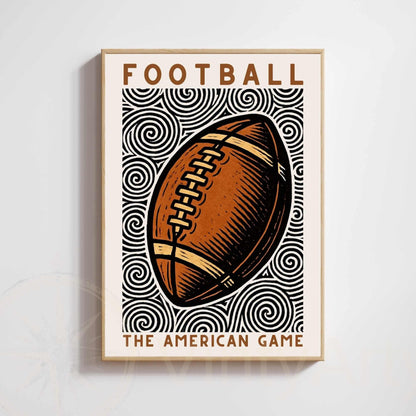 American Football Poster | Vintage Sports Wall Art | Retro Football Print