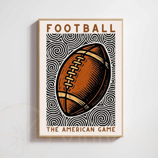 American Football Poster | Vintage Sports Wall Art | Retro Football Print