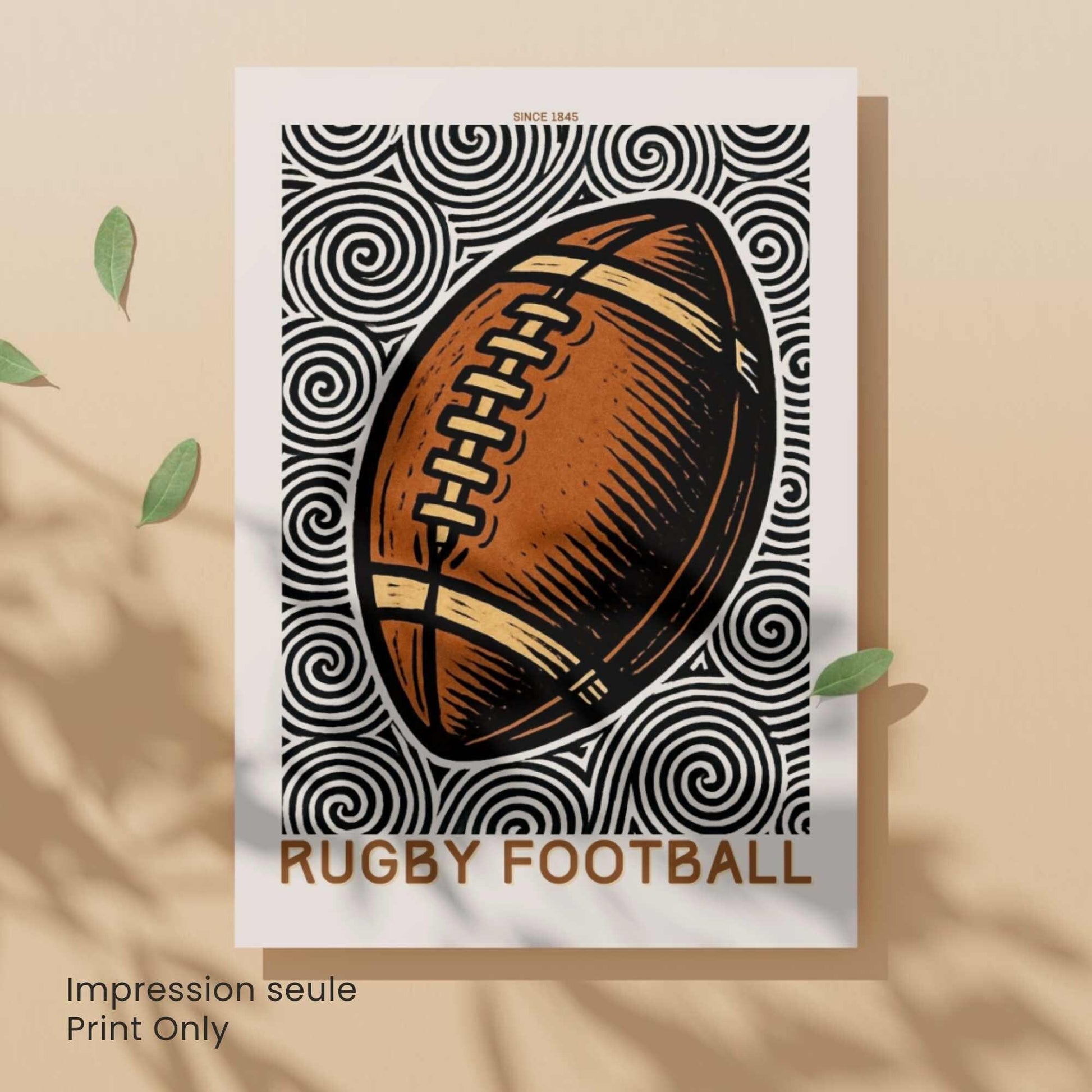 Affiche Rugby Football | Poster Sport Vintage | Décoration Murale Rétro Rugby | Affiche Rugby
