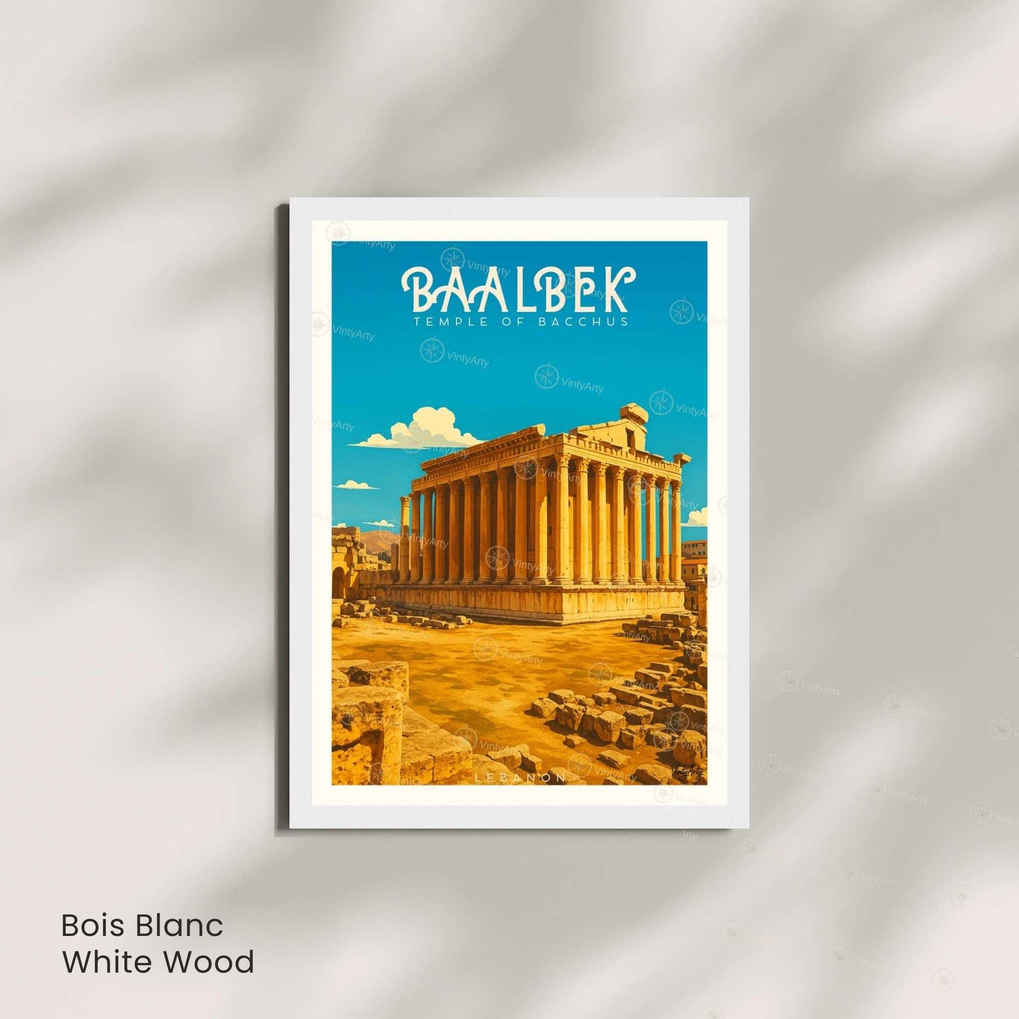 Affiche Baalbek Liban | Poster Temple de Bacchus | Décoration Murale Vintage