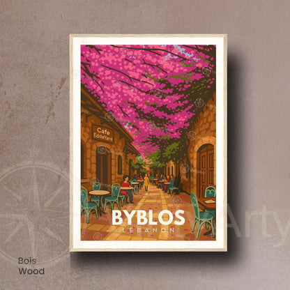 Affiche Byblos Liban | Poster Voyage Vintage | Illustration Rue Fleurie
